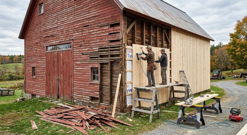 Barn Siding Replacement in Lisbon, NH