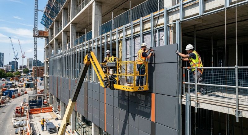 Facade Cladding Installation in Littleton, NH
