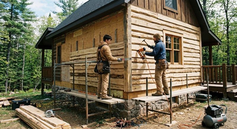 Log Home Siding Installation in Littleton, NH