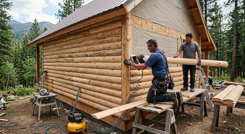 Log Siding Installation in Danville, VT