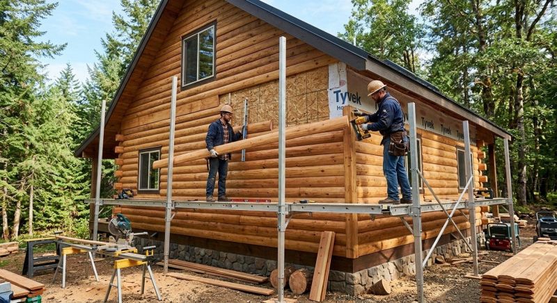 Log Siding Installation in Danville, VT