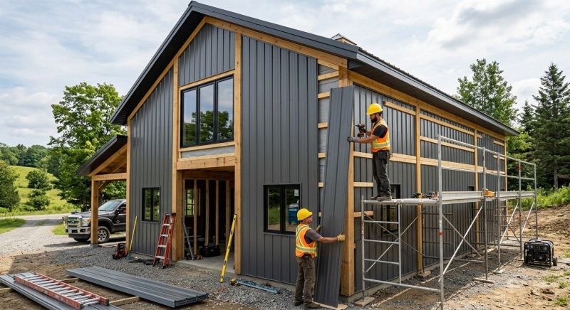 Pole Barn Siding Installation in Littleton, NH